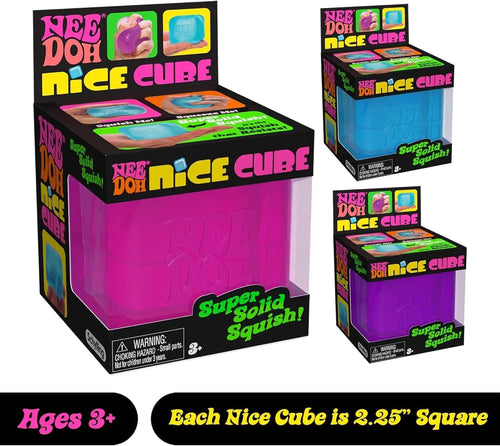 Schylling NeeDoh Nice Cube Sensory Squeeze with Super Solid Squish for Stress Relief 2.25" Cube Stress
